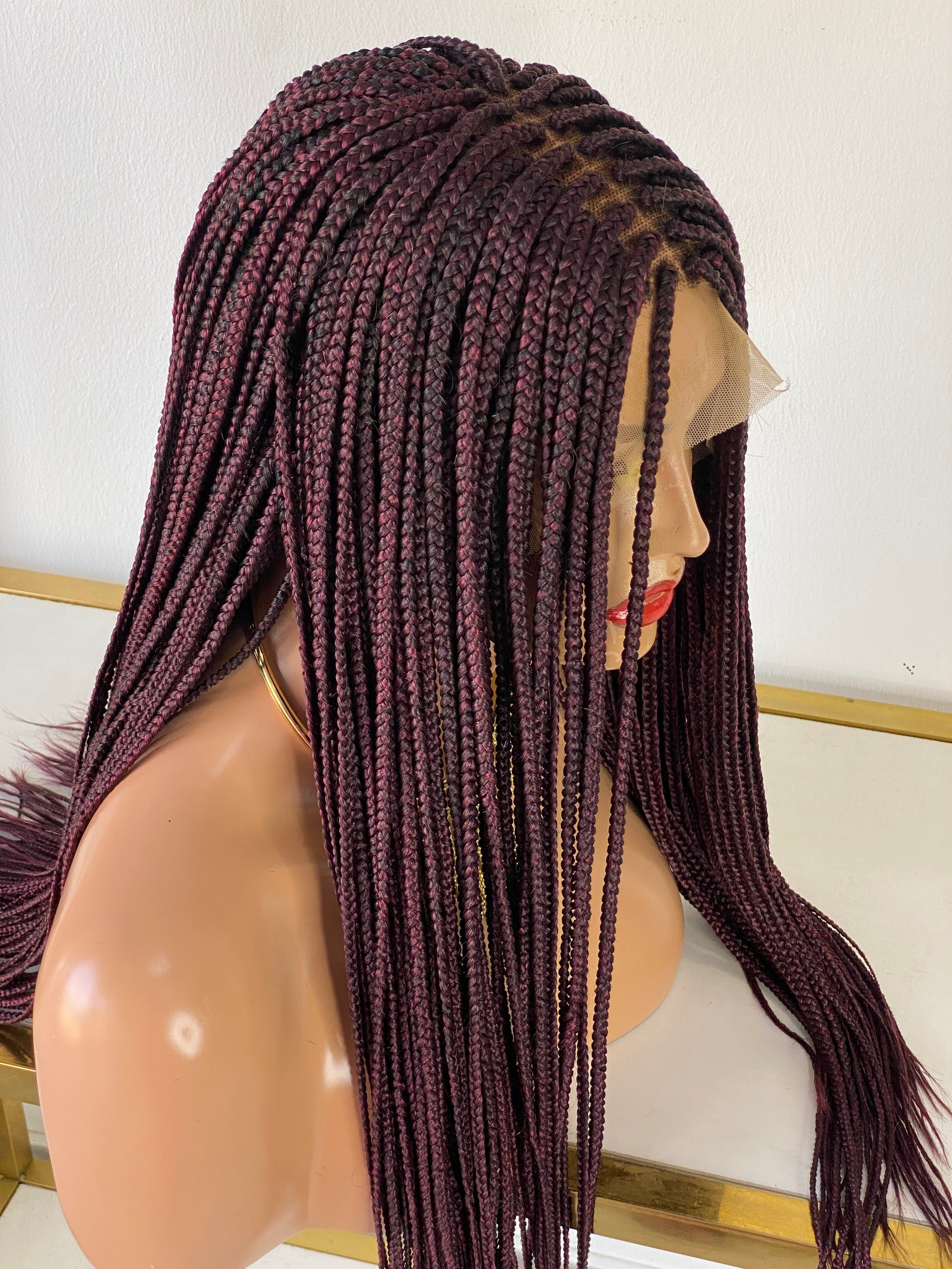 Ready To Ship Box Braid Closure Poshglad Braided Wigs