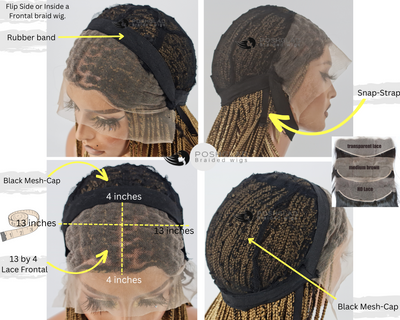 Knotless Braid Wig "13x4 Lace Frontal" (Sade) Poshglad Braided Wigs Knotless Braid Wig