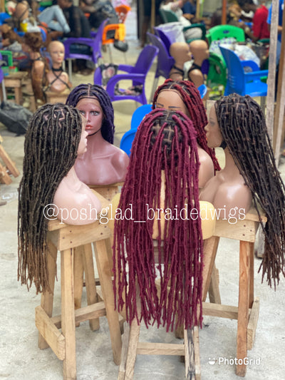 Destress Faux Locs Wig - Swiss Full Lace - Maryam Poshglad Braided Wigs Destress Faux Locs