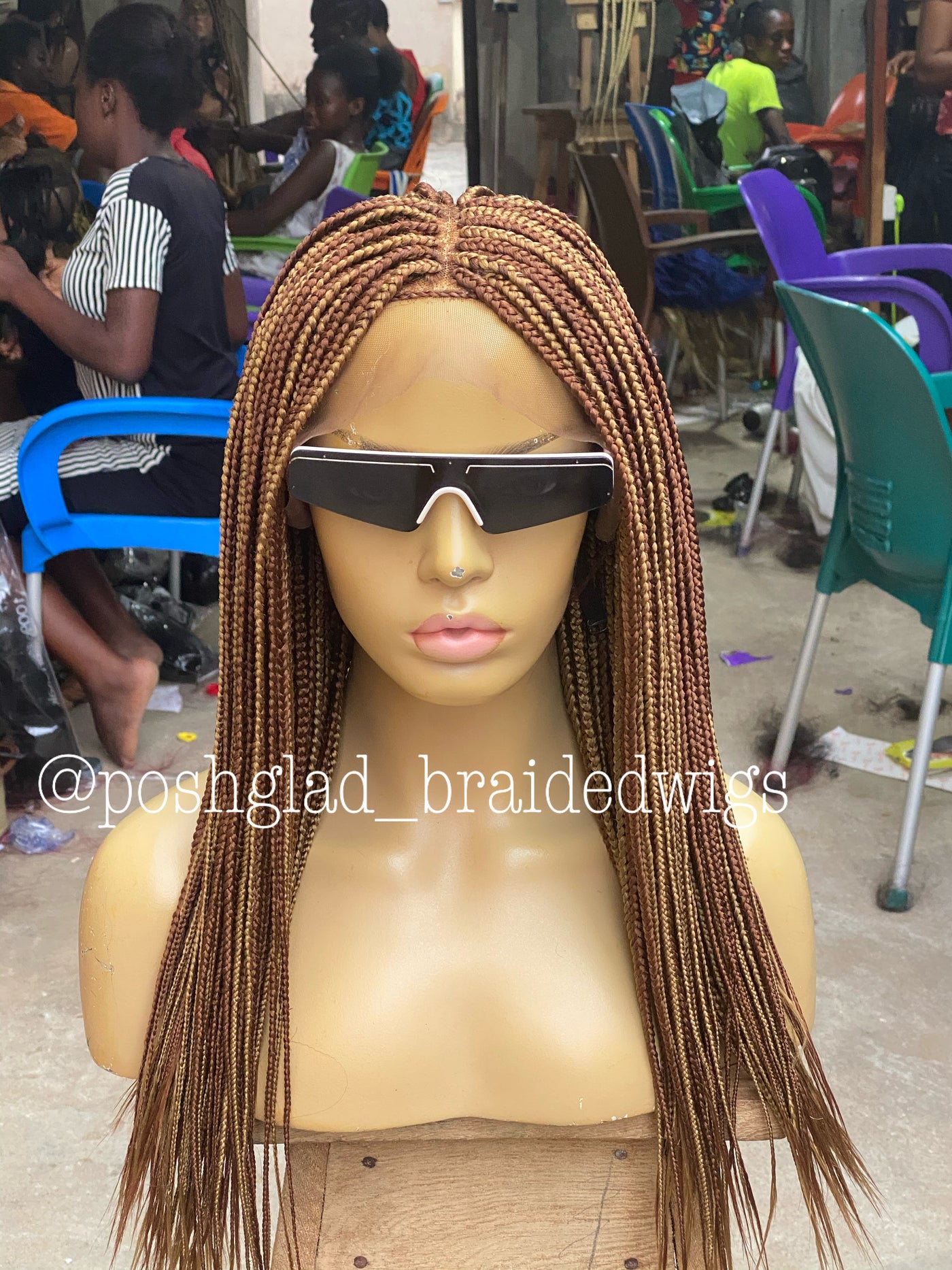 Loose Box Braid Wig (13 by 4 Frontal) - Ife Poshglad Braided Wigs Box Braid Wigs