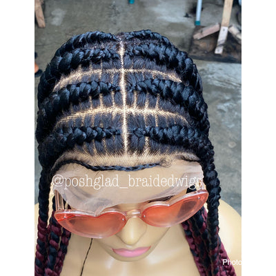 POP SMOKE OMBRÉ (cost extra $150 made with HD lace) Poshglad Braided Wigs