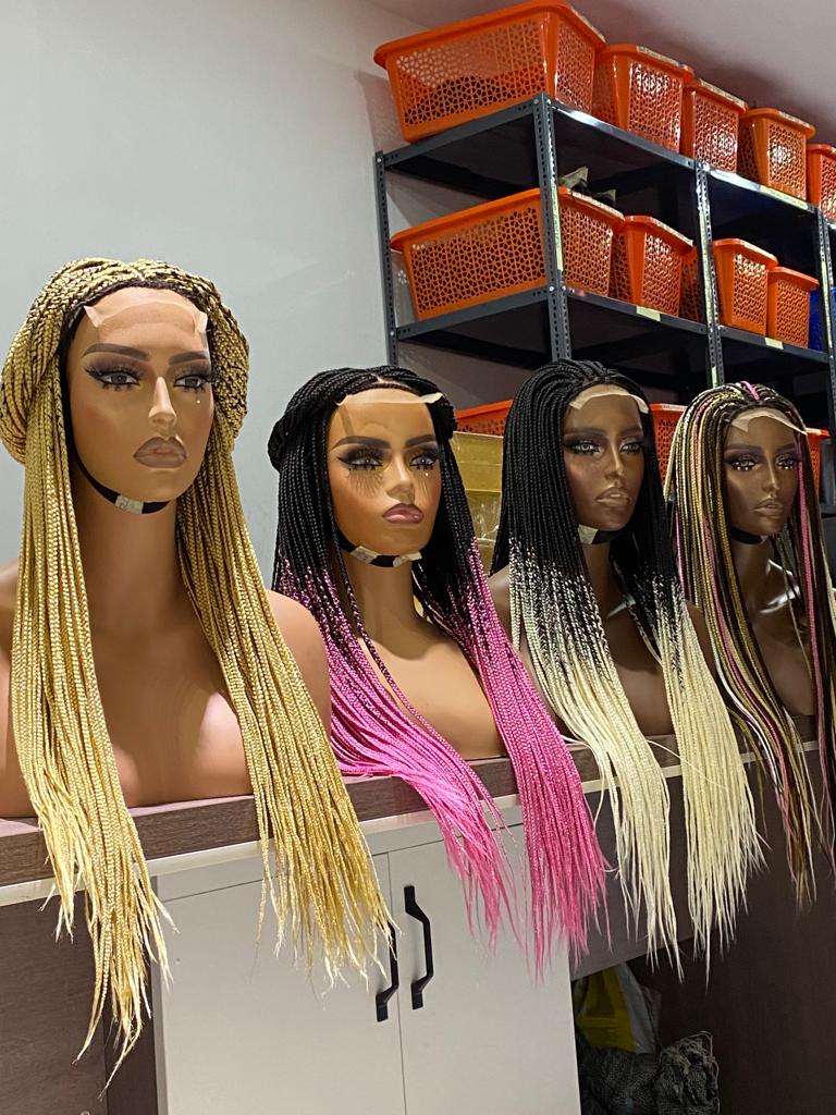 Closure Box Braid Wig (Ready To Ship) - Ife Poshglad Braided Wigs Box Braid Wig