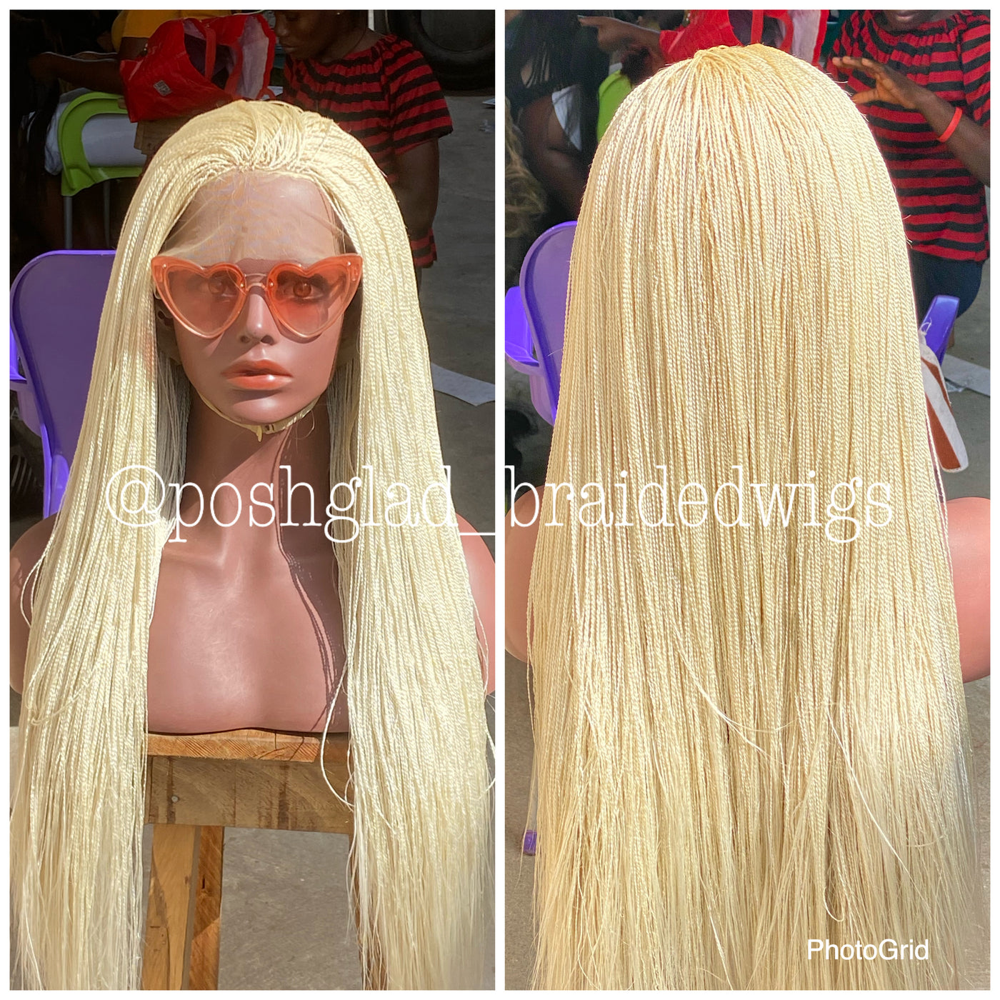 Micro Braid Wig - Million Braid Blonde - Elsie Poshglad Braided Wigs Micro Braid Wig
