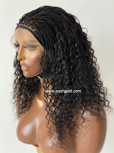 100% Human Hair Deep Wave Wig "HD Full Lace" (Erupta) Poshglad Braided Wigs Deep Wave Wigs