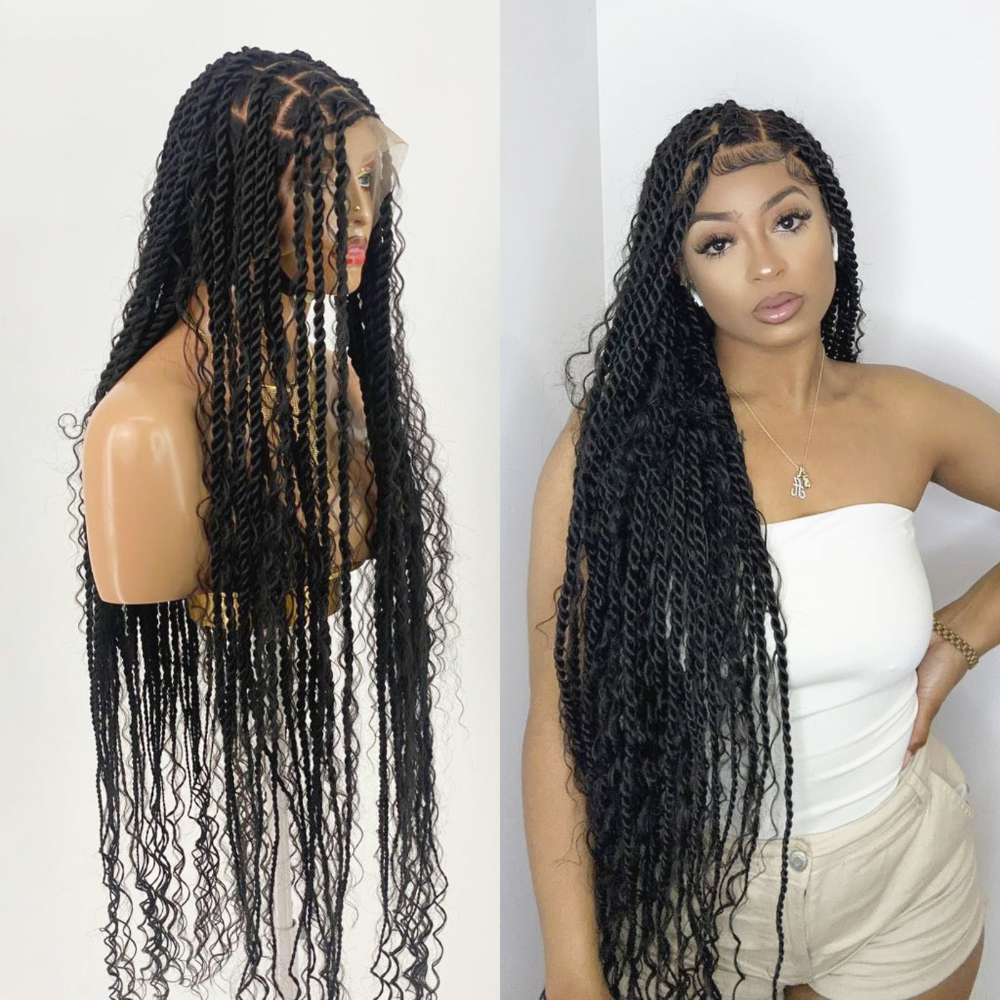 36' Braid wig Handmade 360 Full Lace Braided Wigs for Black Women Lace –  Caribbean Body Confidence
