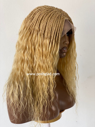 100% Human Hair Deep Wave Wig "HD Full Lace" (Blondiva) Poshglad Braided Wigs Deep Wave Wigs