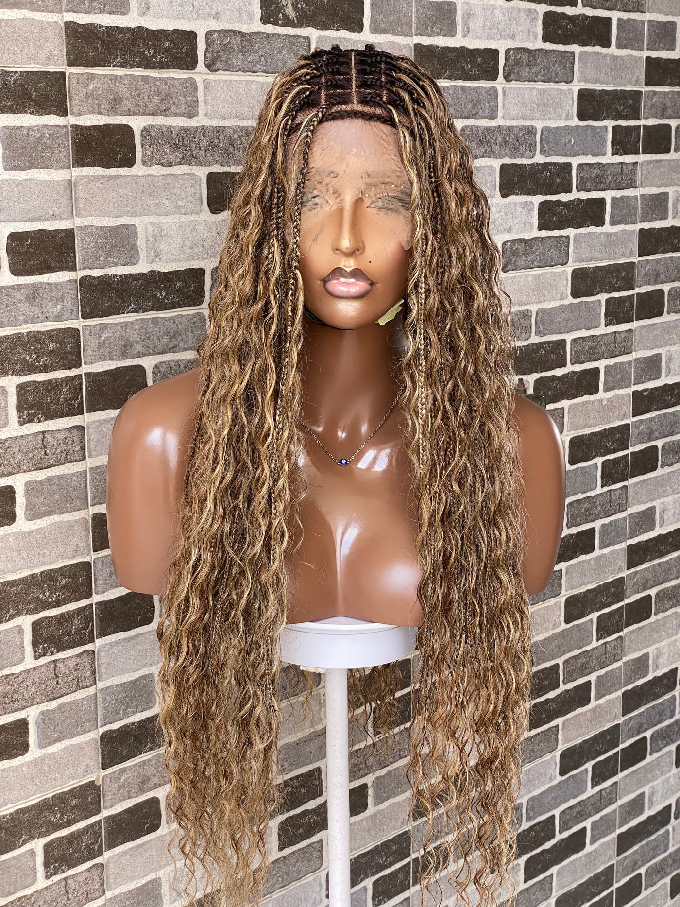 Bohemian knotless - (100% humanhair curls) Tara custom color