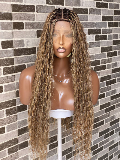 Bohemian knotless - (100% humanhair curls) Tara custom color