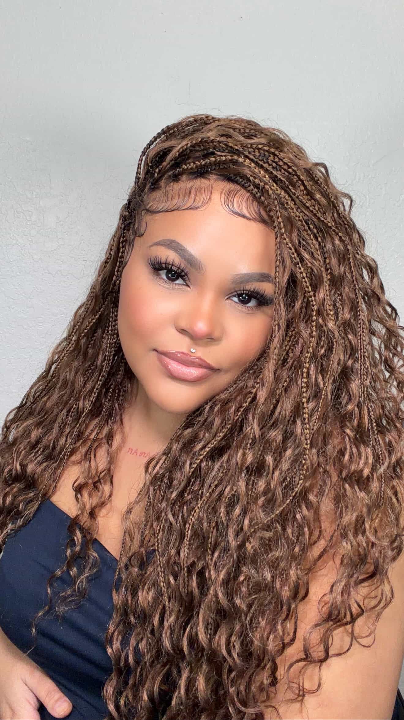 BOHEMIAN KNOTLESS BRAID WIG, FULL LACE, WAIST, VIP LUX COLOR