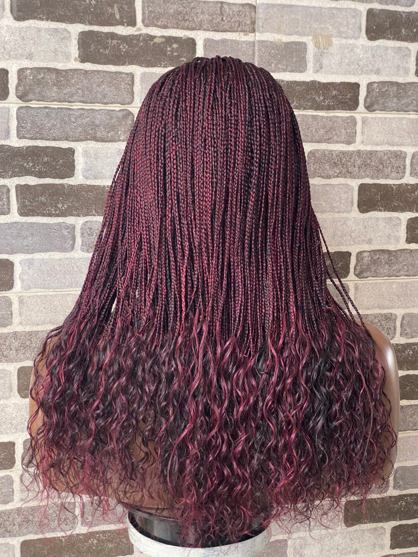 Boho small box braid braided wigs full lace  (humanhair curly ends)