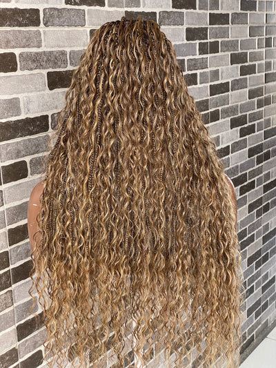 Bohemian knotless - (100% humanhair curls) Tara custom color