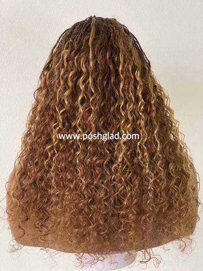 Wet And Wavy 100% Human Hair Knotless Braid Wig, HD Full Lace,