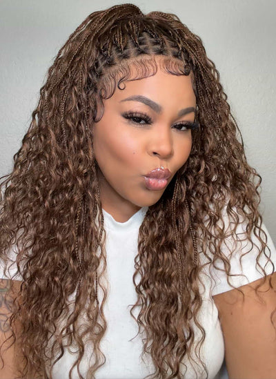 BOHEMIAN KNOTLESS BRAID WIG, FULL LACE, WAIST, VIP LUX COLOR