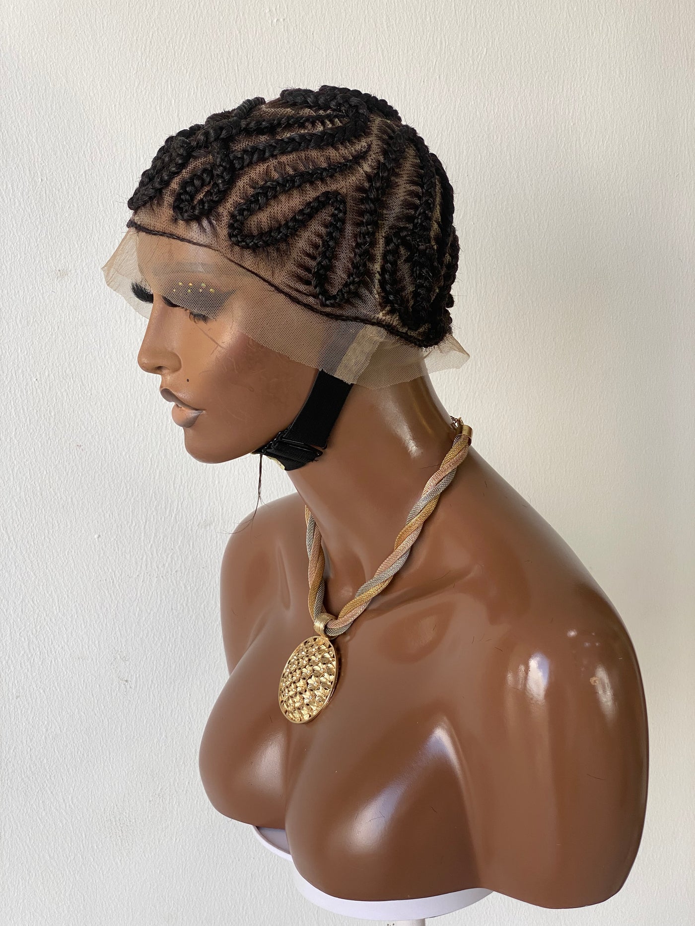 Baldie Cornrow Full Lace Wig, Natural Color, Medium Brown Full Lace