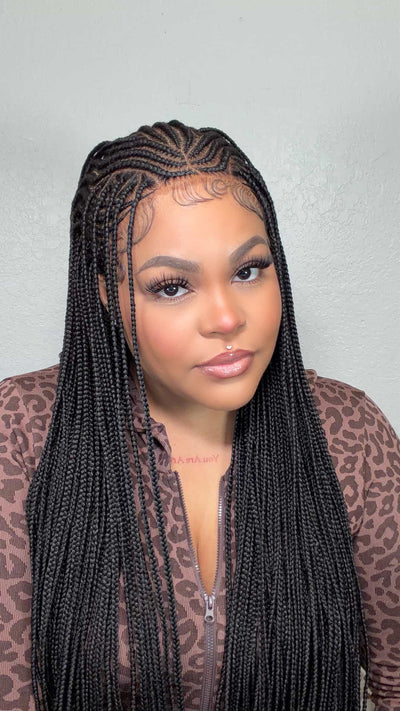 Aishat Cornrow full lace braided wiga
