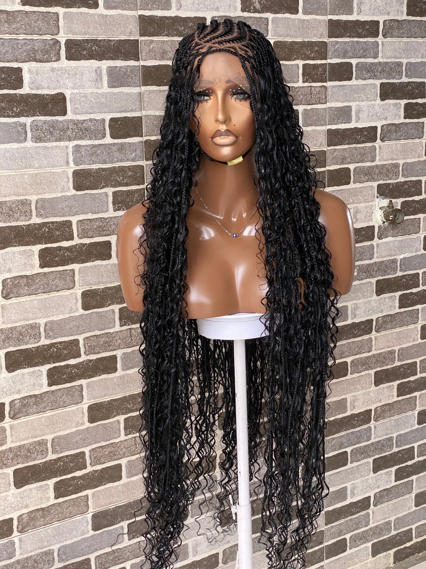 Biggie cornrow bohemian Knotless (100% humanhair curls) full lace