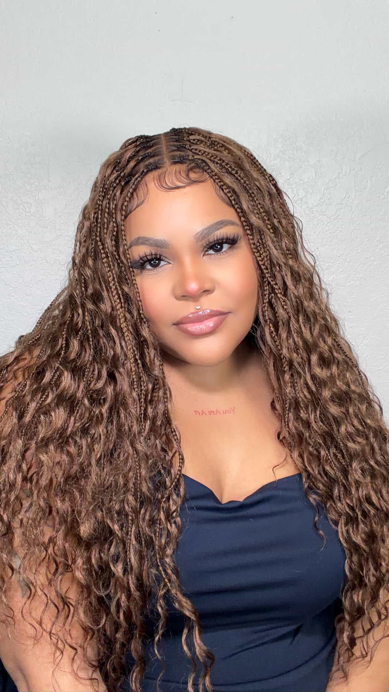 BOHEMIAN KNOTLESS BRAID WIG, FULL LACE, WAIST, VIP LUX COLOR