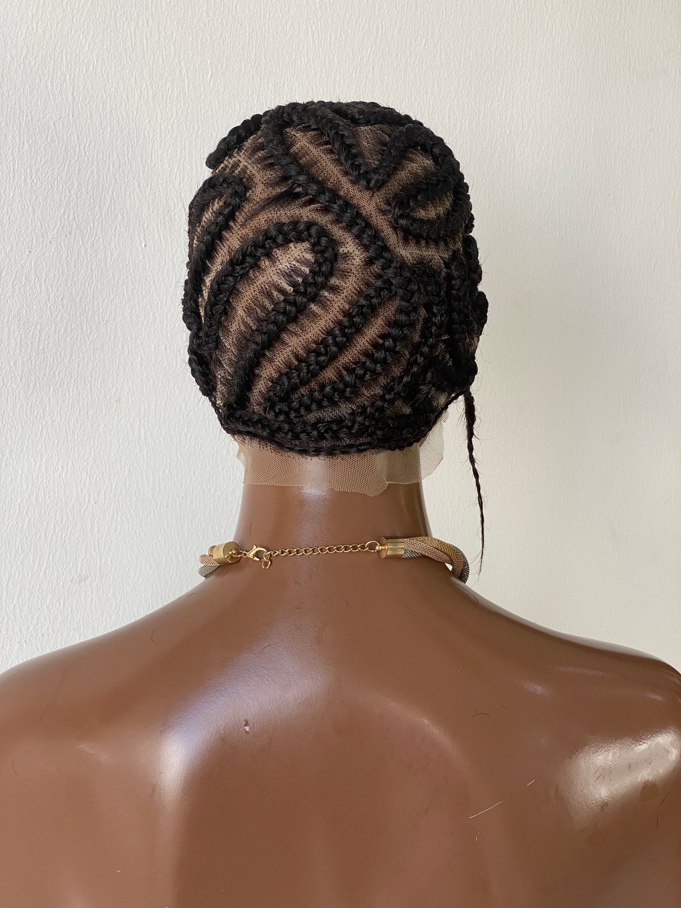 Baldie Cornrow Full Lace Wig, Natural Color, Medium Brown Full Lace