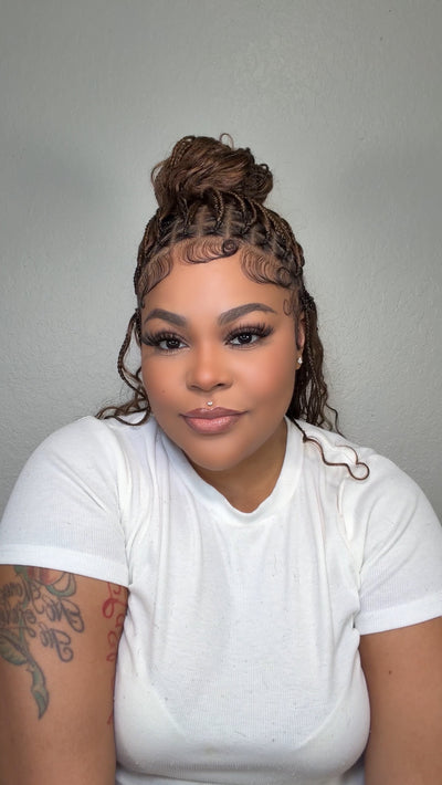 BOHEMIAN KNOTLESS BRAID WIG, FULL LACE, WAIST, VIP LUX COLOR