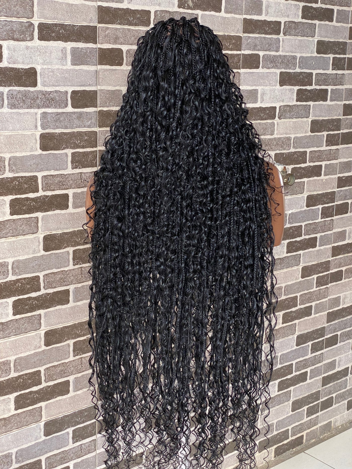 Biggie cornrow bohemian Knotless (100% humanhair curls) full lace