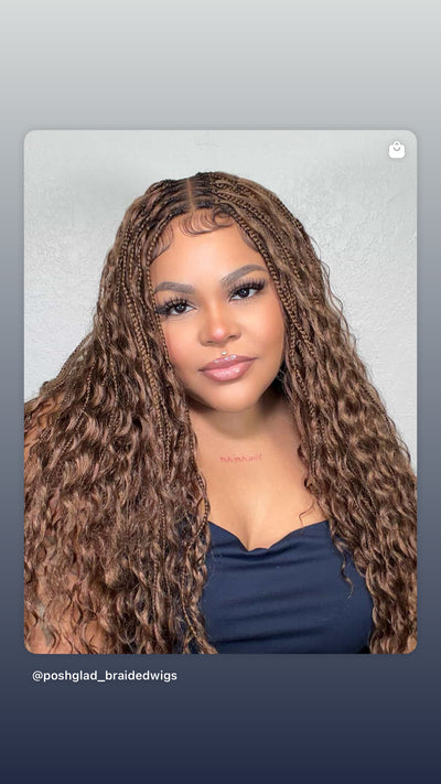 BOHEMIAN KNOTLESS BRAID WIG, FULL LACE, WAIST, VIP LUX COLOR