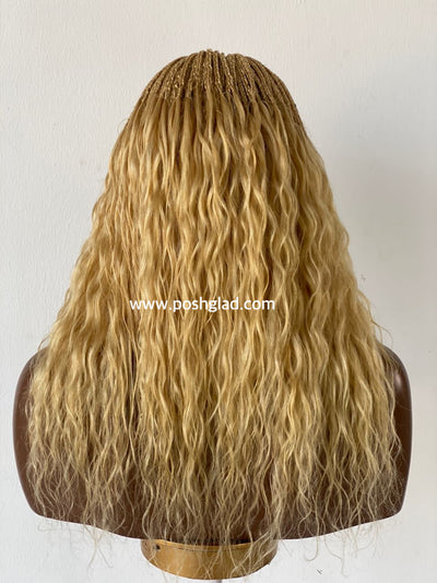 100% Human Hair Deep Wave Wig "HD Full Lace" (Blondiva) Poshglad Braided Wigs Deep Wave Wigs