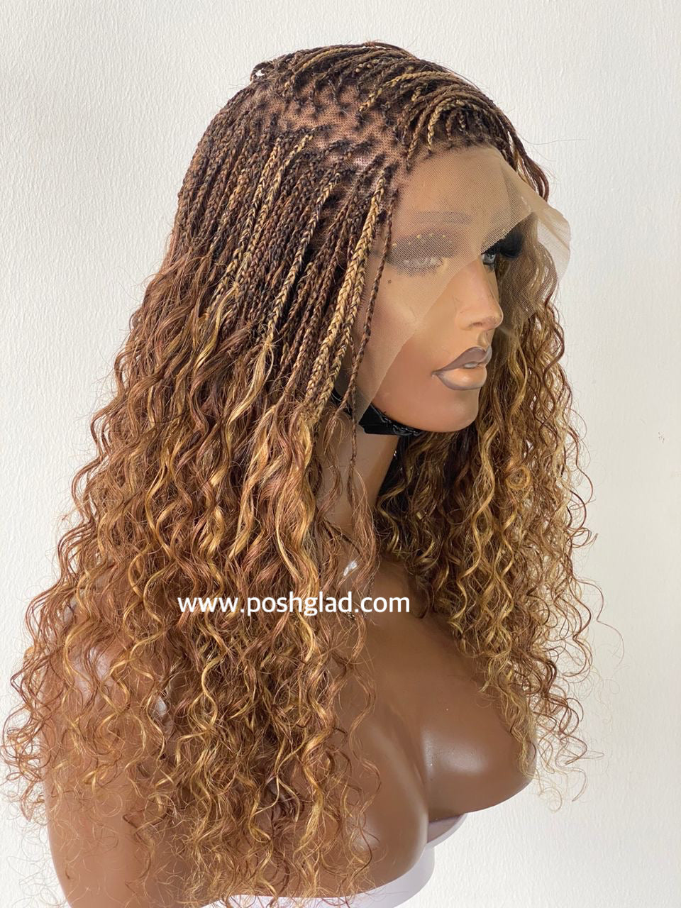 Wet And Wavy 100% Human Hair Knotless Braid Wig, HD Full Lace,