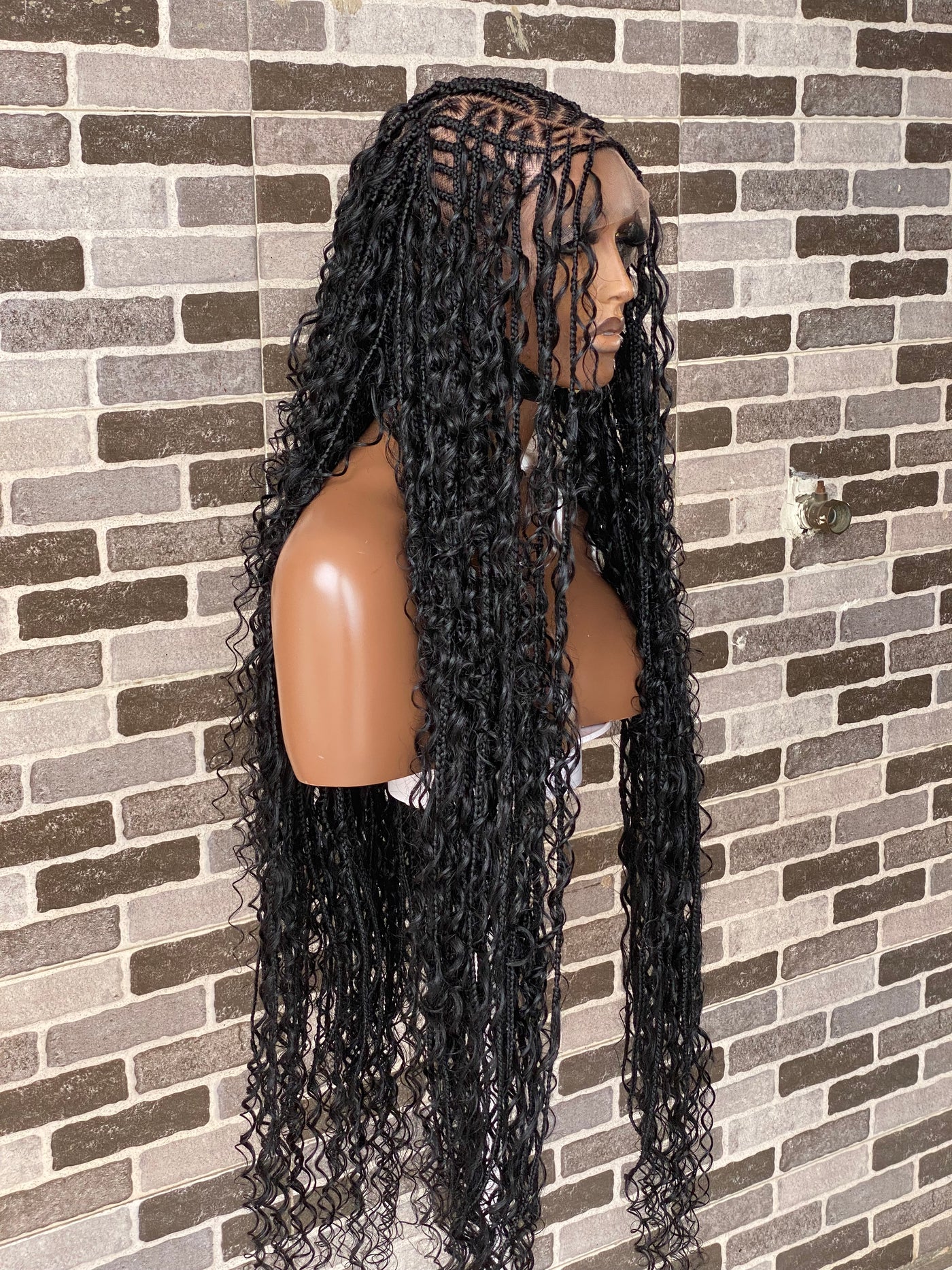 Biggie cornrow bohemian Knotless (100% humanhair curls) full lace