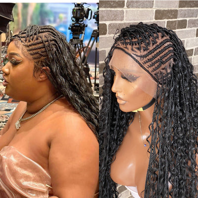 Biggie cornrow bohemian Knotless (100% humanhair curls) full lace