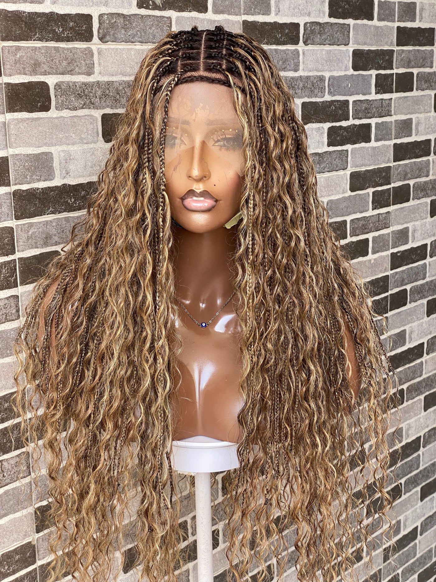 Bohemian knotless - (100% humanhair curls) Tara custom color