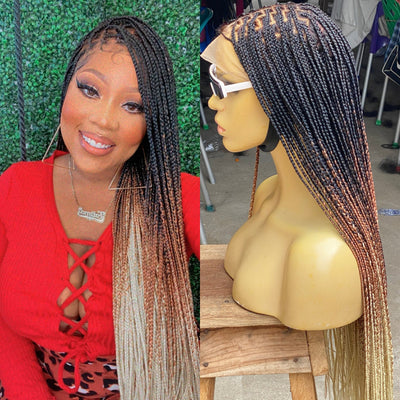 Knotless -3 Tone ombré Full lace Poshglad Braided Wigs