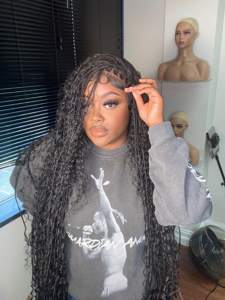KNOTLESS BOHEMIAN FULL LACE - Poshglad Braided Wigs display picture 1