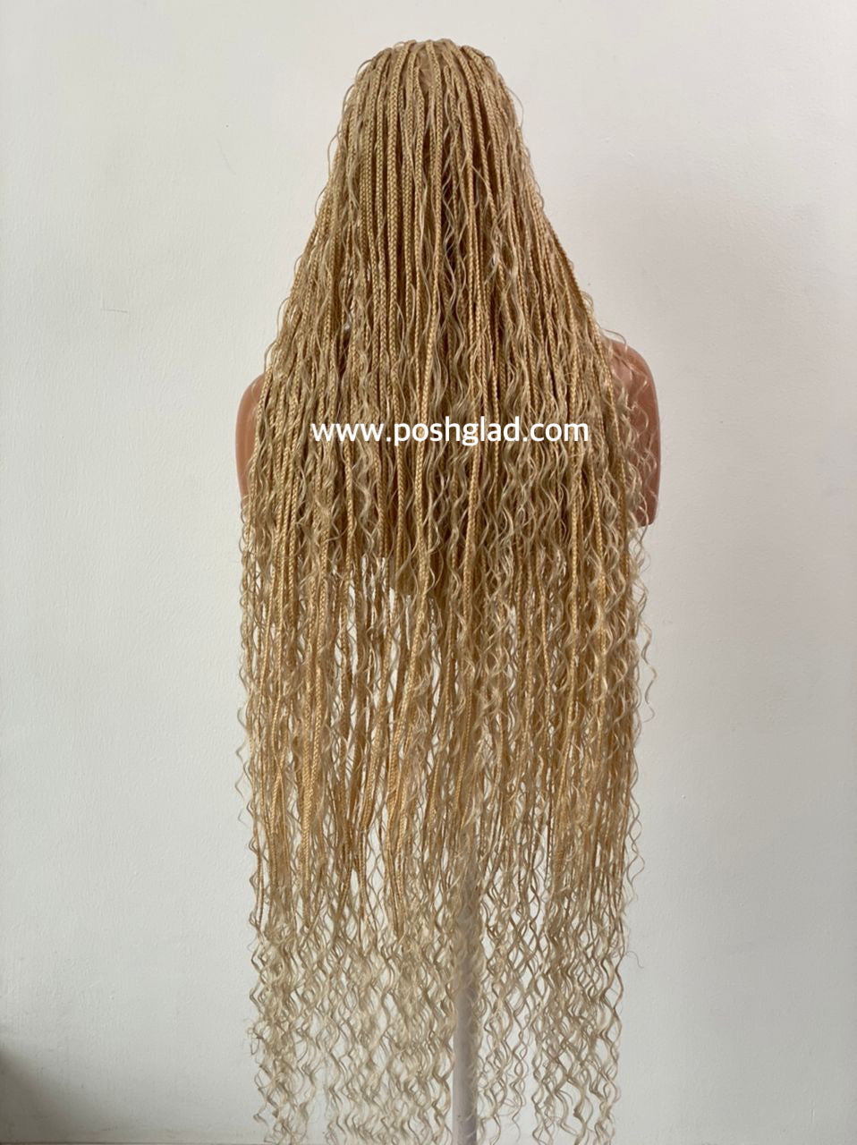 Bohemian Knotless Braid Wig "HD Full Lace" Blondy Poshglad Braided Wigs Bohemian Braided Wigs