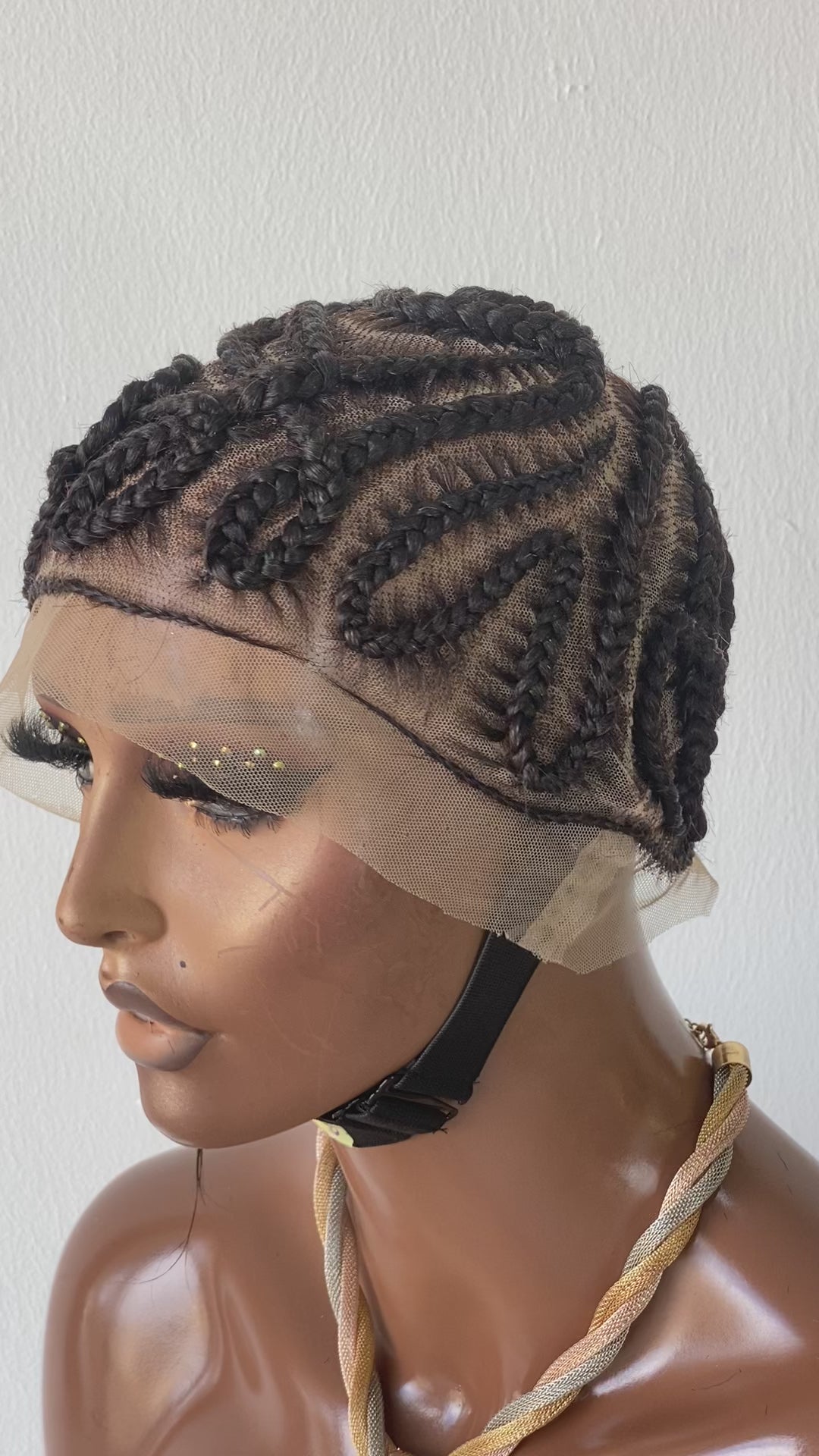 Baldie Cornrow Full Lace Wig, Natural Color, Medium Brown Full Lace