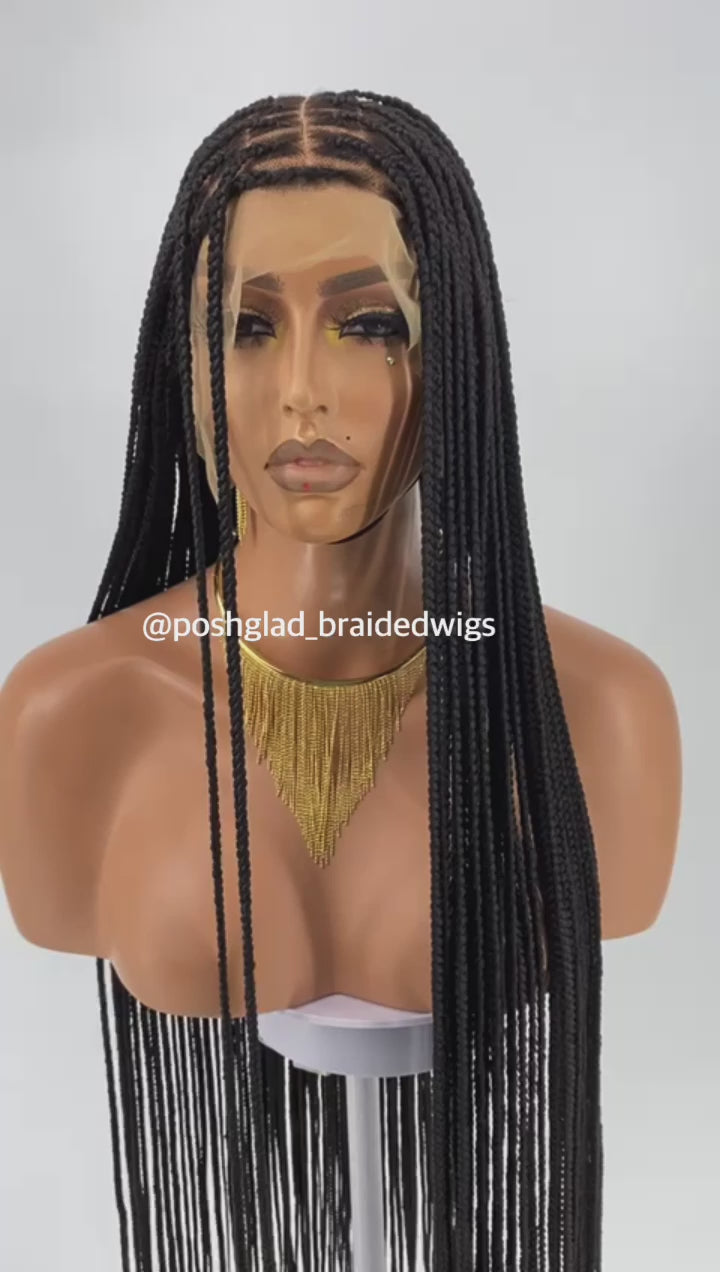 JUMBO LOVE KNOTLESS BRAIDED WIGS ON FULL LACE CLOSURE XL – d