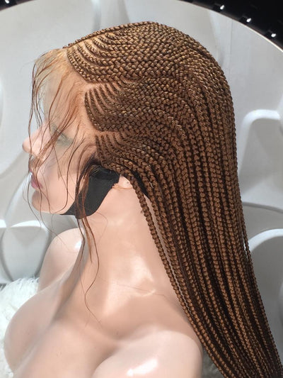 Cornrow Braid Wig - 13x4 Lace Frontal Auburn - Phyllis Poshglad Braided Wigs Cornrow Braid Wig