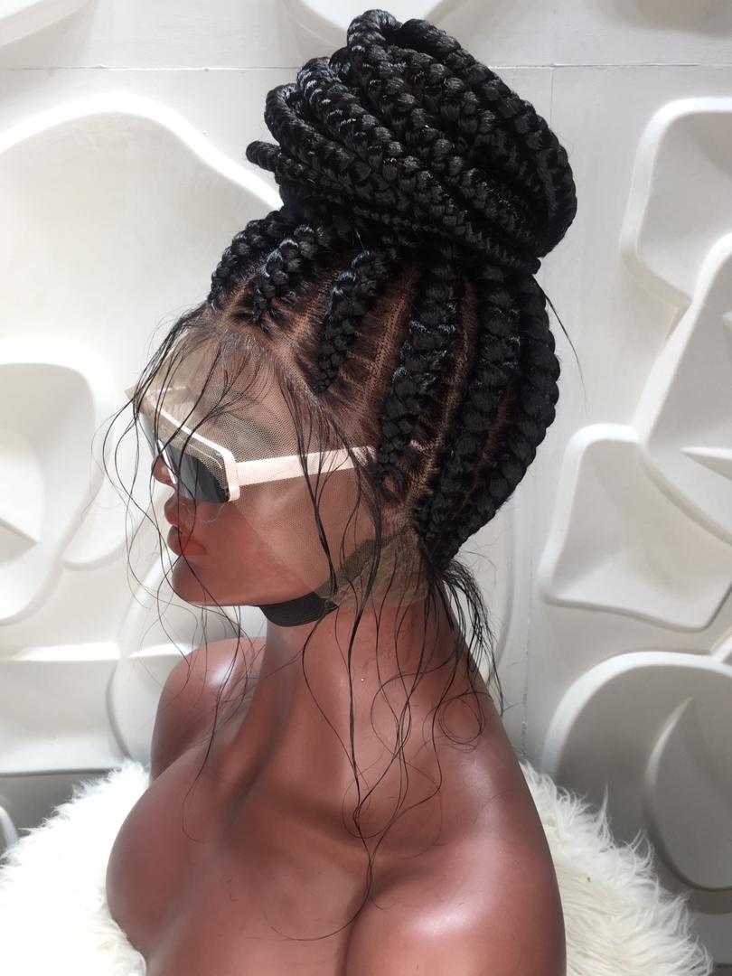 Cornrow Braid Wig Natural Black Large Braid Amaka Poshglad