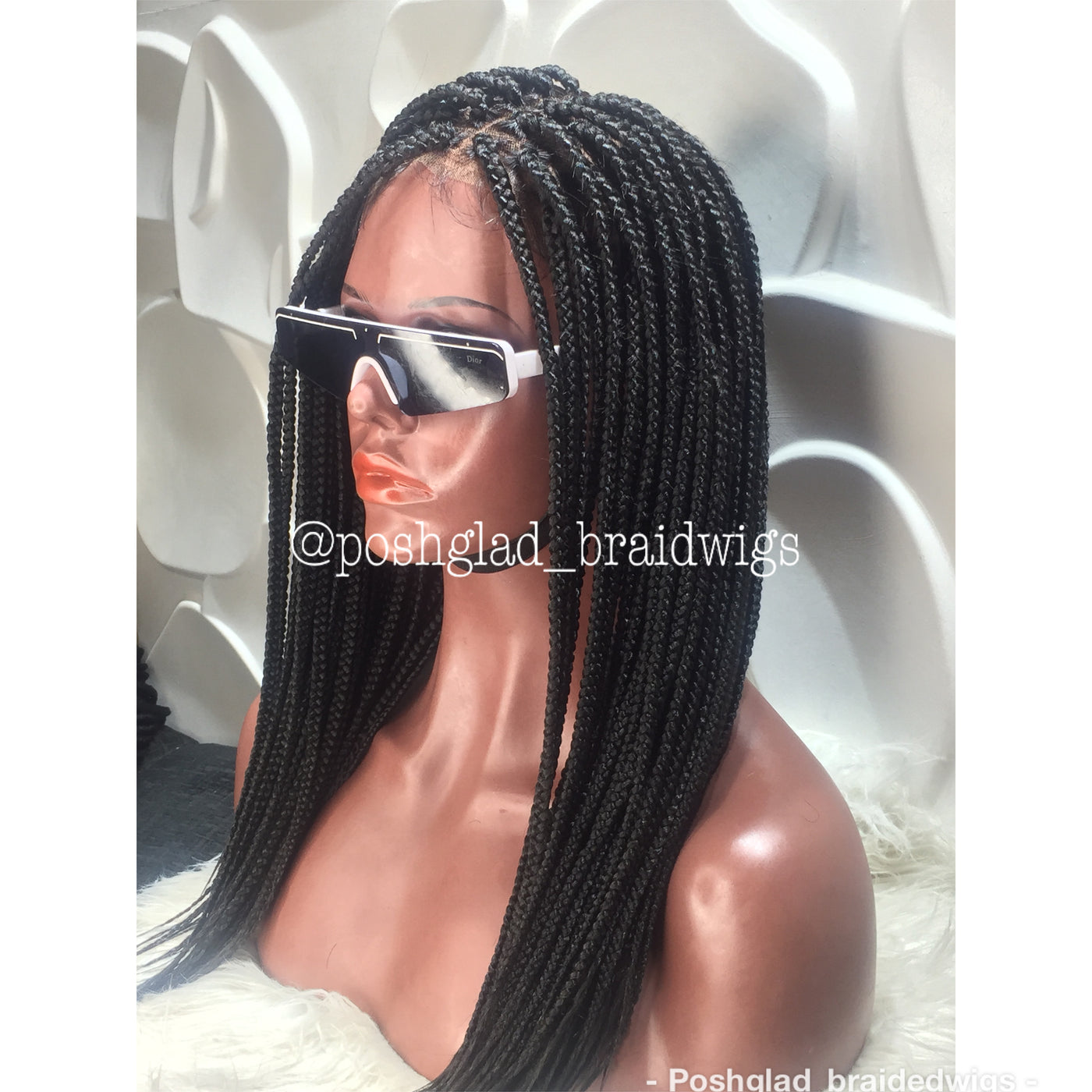 Box Braid Wig Swiss Full Lace - April Poshglad Braided Wigs Box Braid Wig