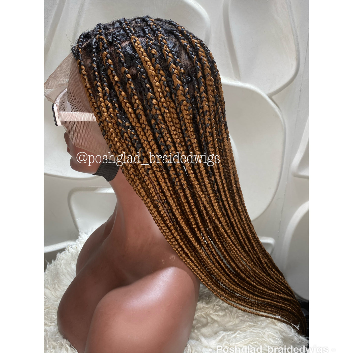 Knotless Braid Wig - Full Lace Ombre - Majida Poshglad Braided Wigs Knotless Braid Wig