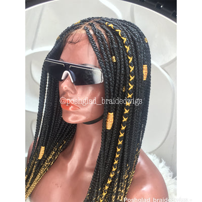 SHADE KNOTLESS (FRONTAL 13X4 LACE) Poshglad Braided Wigs KNOTLESS