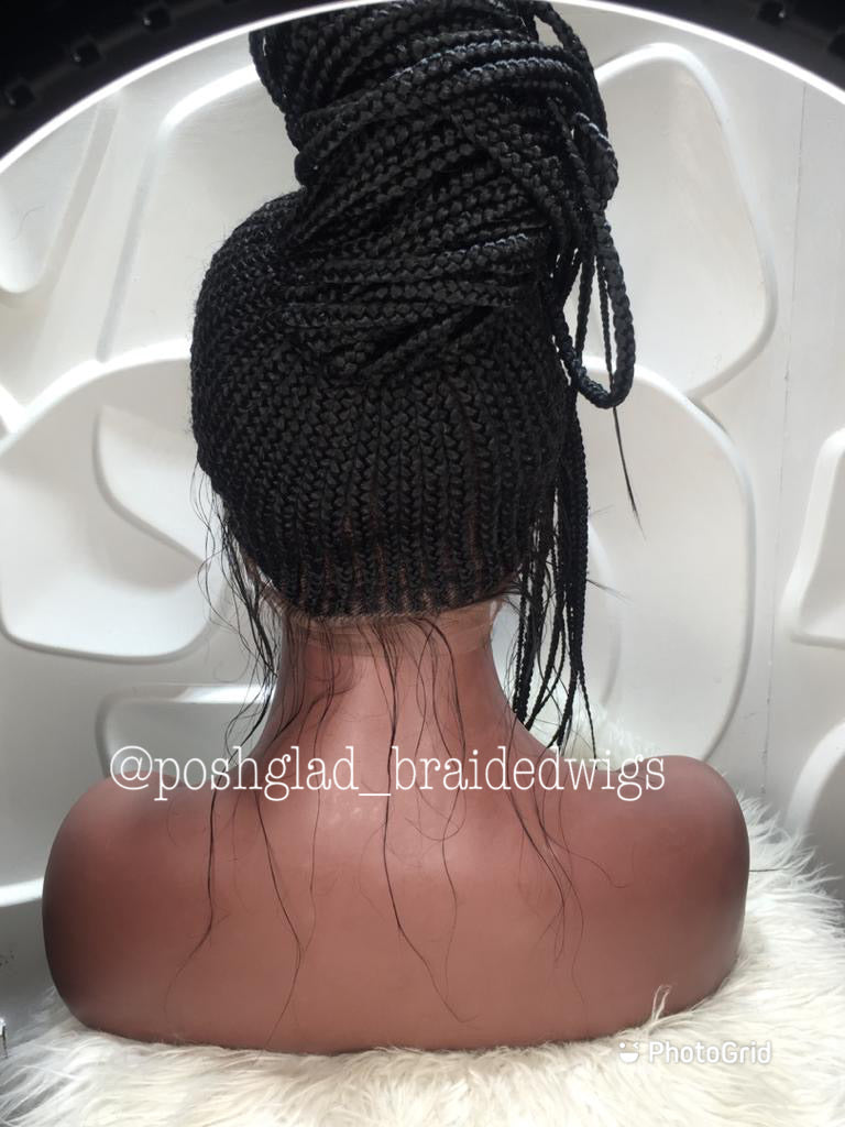 Cornrow Braid Wig - Swiss Full Lace - Esinam Poshglad Braided Wigs Cornrow Braid Wig