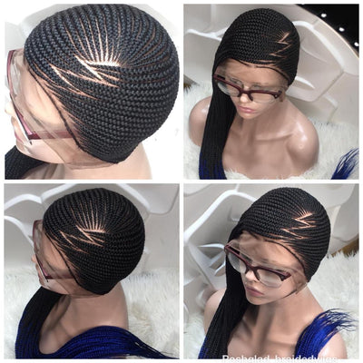 Cornrow Braid Wig - Swiss Full Lace - Aaliyah Poshglad Braided Wigs Cornrow Braid Wig