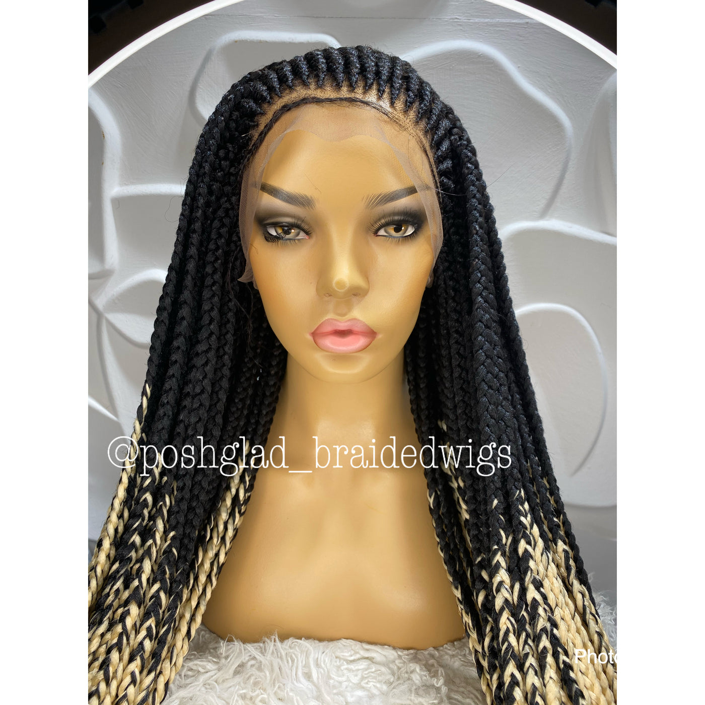 Cornrow Braid Wig - Swiss Full Lace - Adesola Poshglad Braided Wigs Cornrow Braid Wig