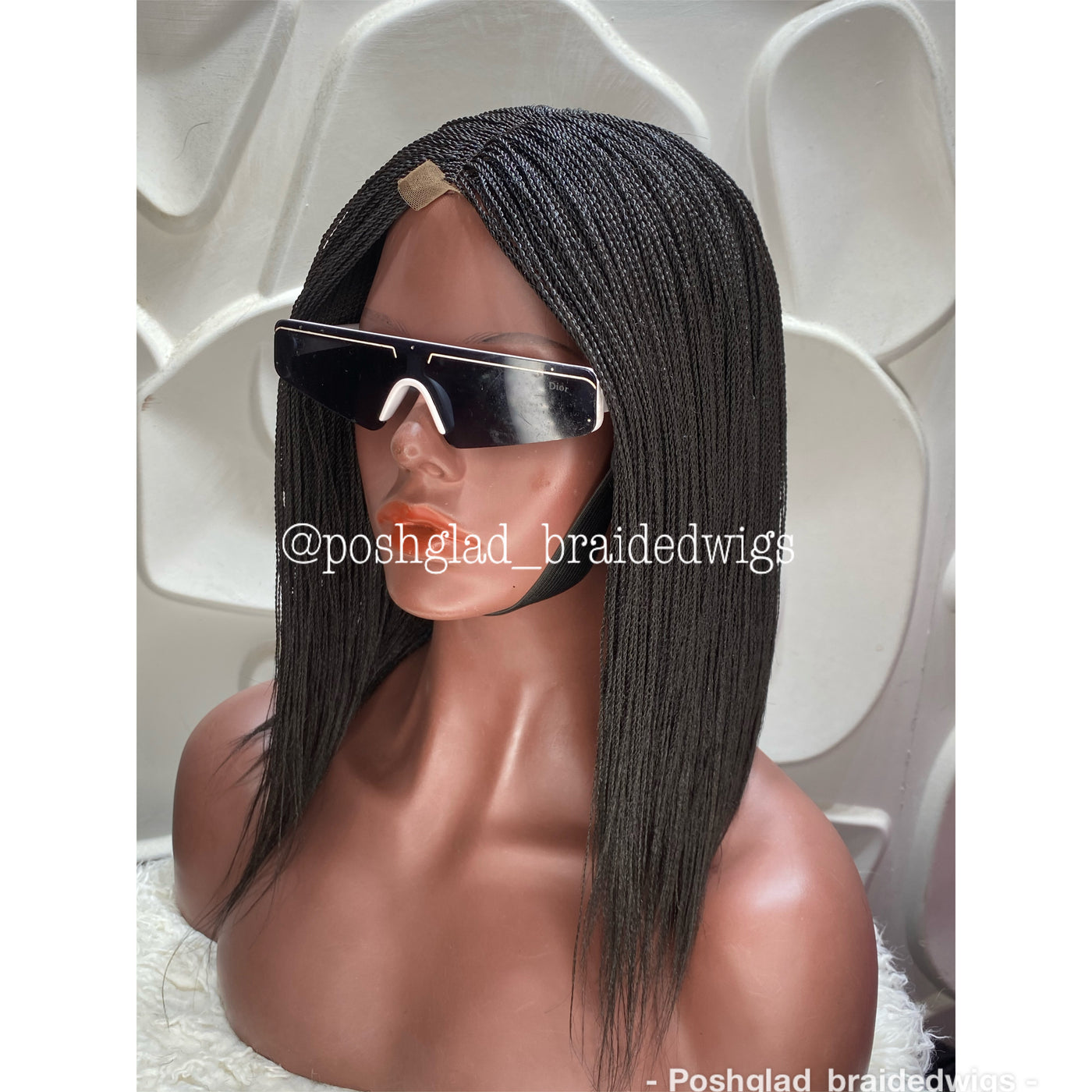 Micro Twist Middle Part Shoulder Length - Martha Poshglad Braided Wigs Micro Braid Wig