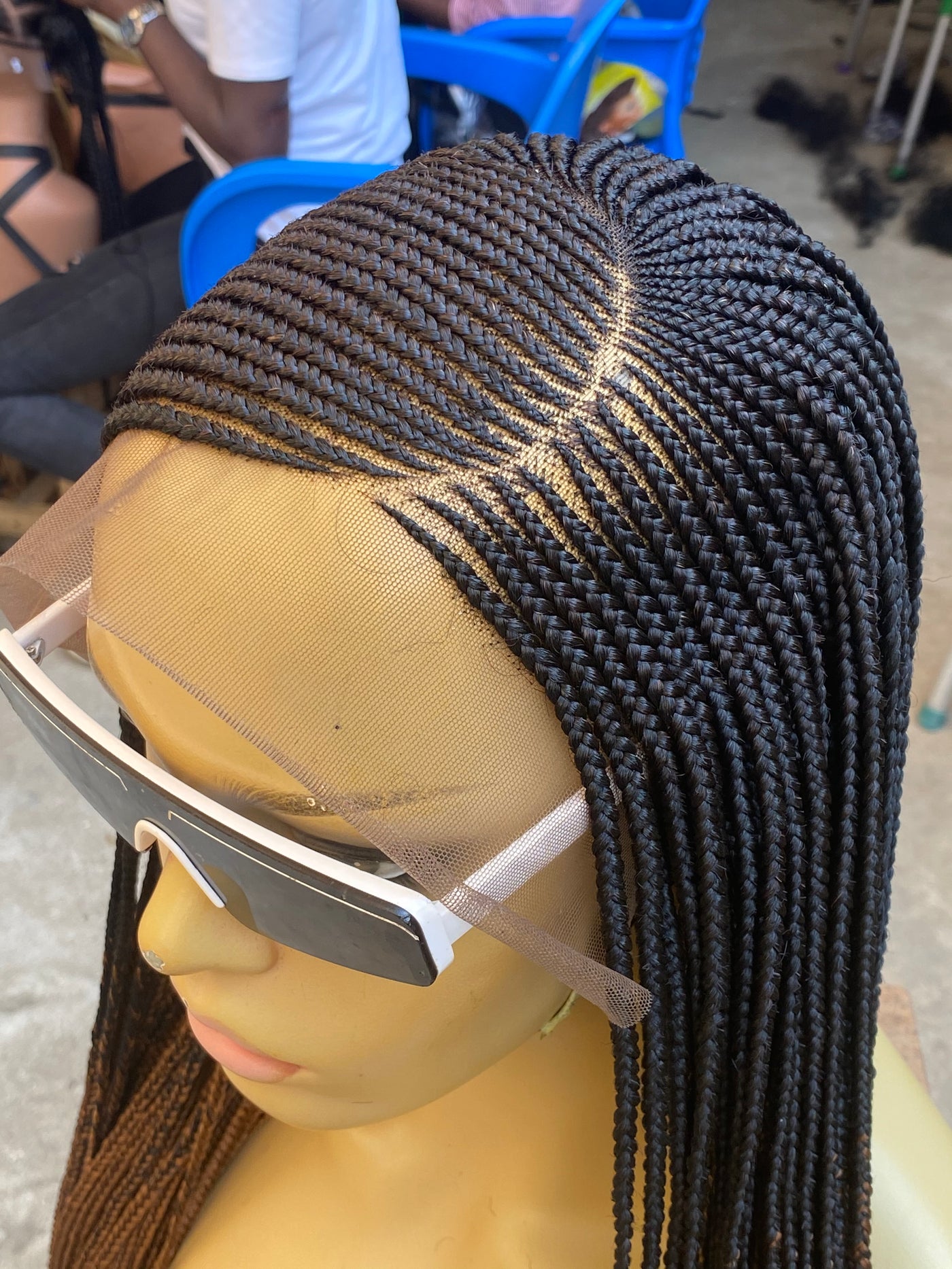 Cornrow Braid Wig (13x4 Lace Frontal) - C cut Poshglad Braided Wigs Cornrow Braid Wig