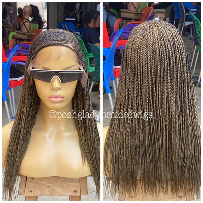 Cornrow Braid Wig - 13x4 Lace Frontal - Hawa Poshglad Braided Wigs Cornrow Braid Wig