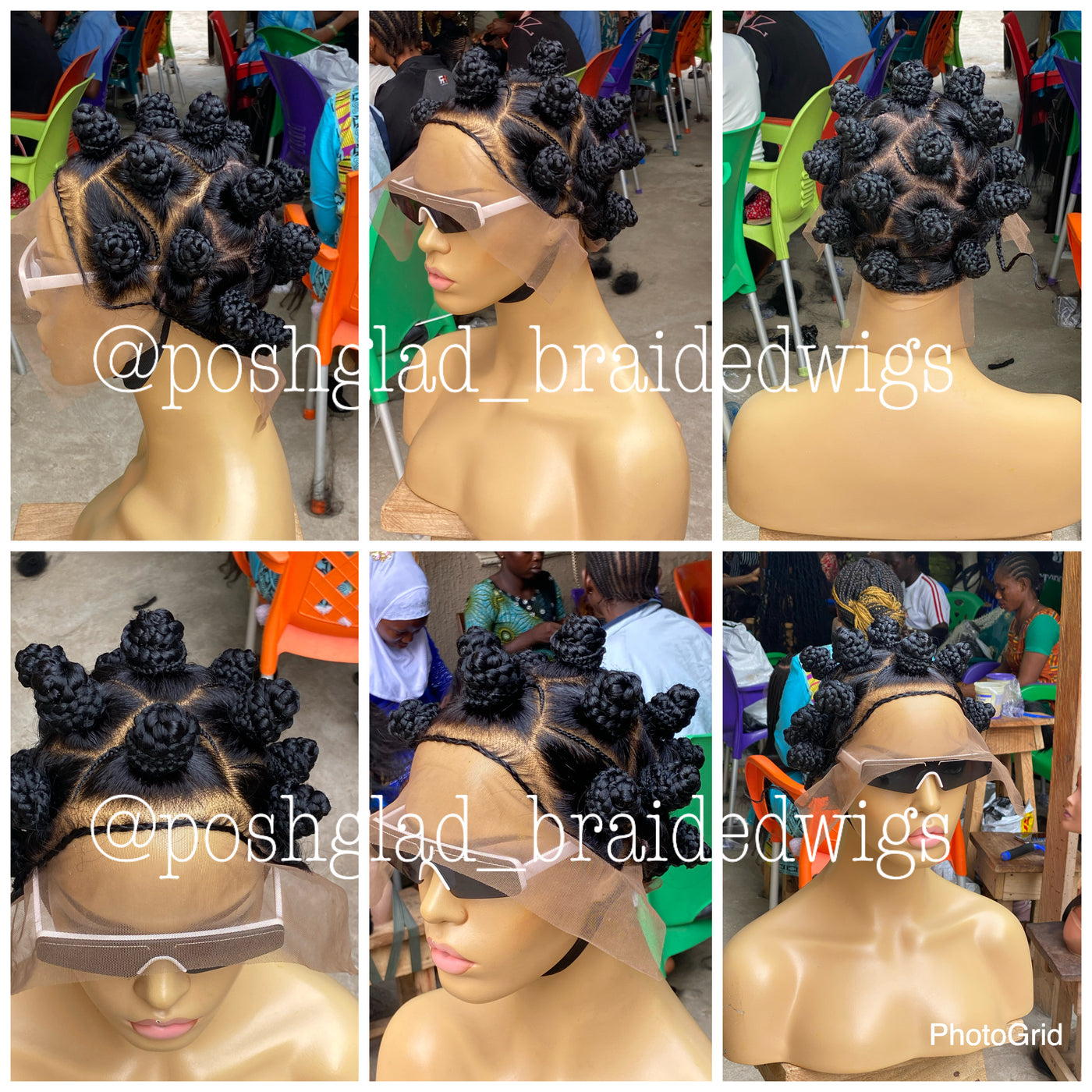 Bantu Knots Wig - Joanne Poshglad Braided Wigs Bantu Knots Braided Wig