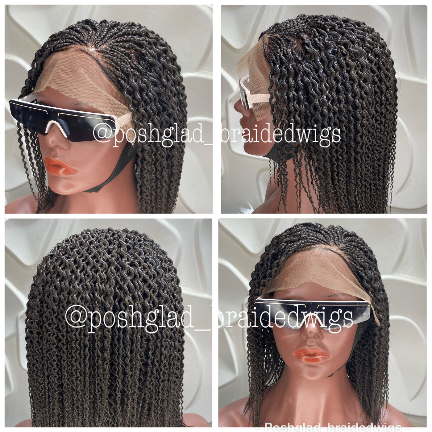 Twist Feathers Braid Wig "13 by 4" Lace Frontal (Noel) Poshglad Braided Wigs Kinky Twist Wig