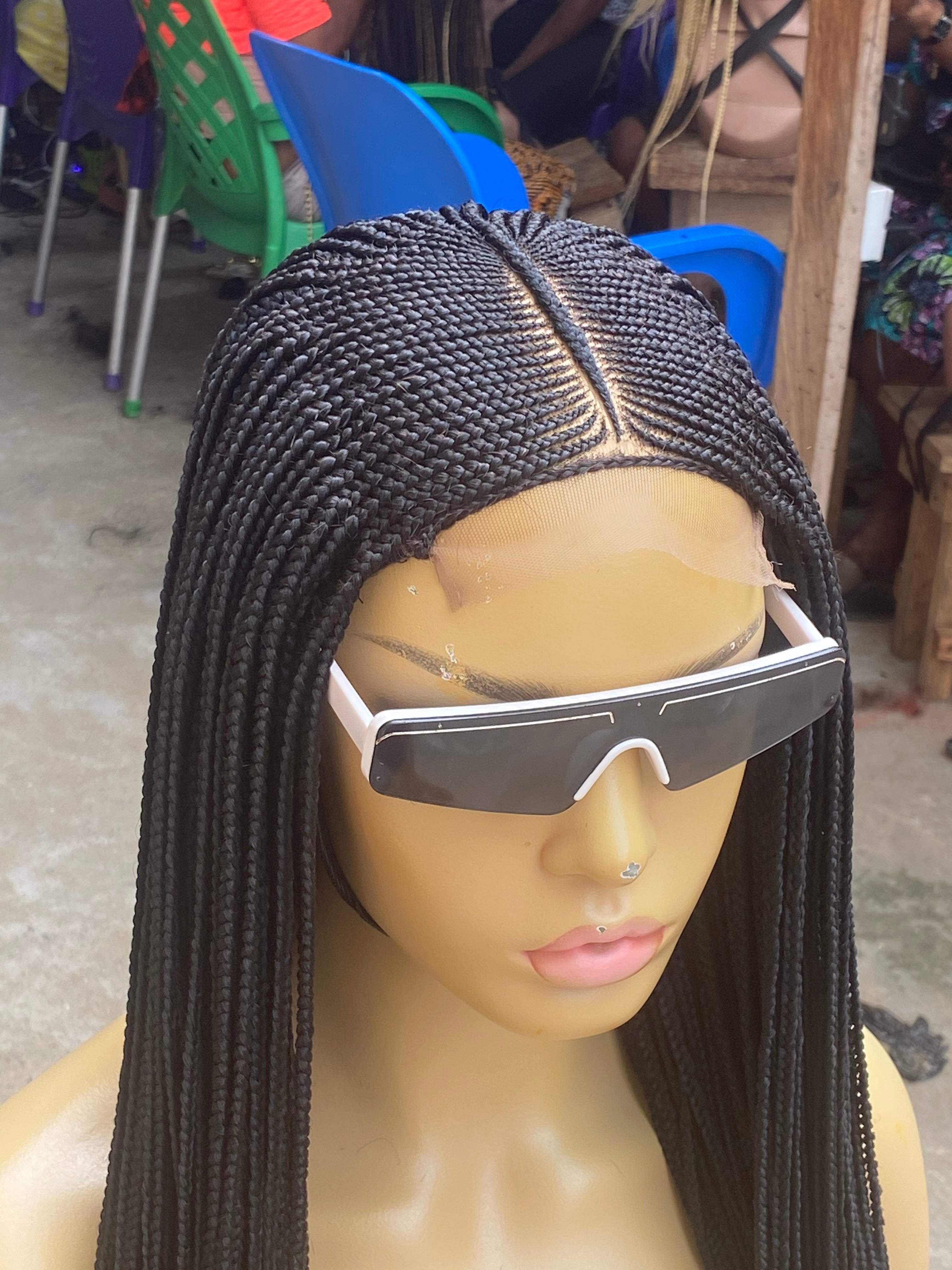 Cornrow Braid Wig - Lace Closure 4x4 - Mercy - Poshglad Braided Wigs