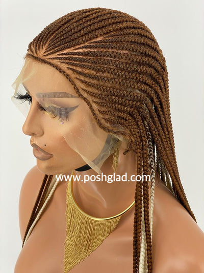 Ready to ship Cornrow Braided wig-Olaoma Poshglad Braided Wigs